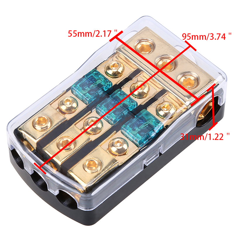 3Ways Out Audio Car Stereo Fuse Holder Distribution Block Stereo Fuses